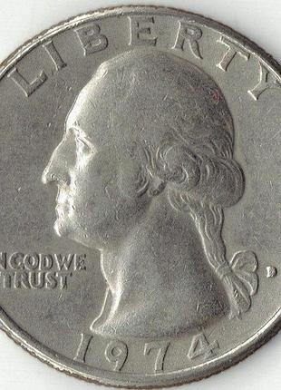 Сша 1/4 доллара 1974 год монеты мира