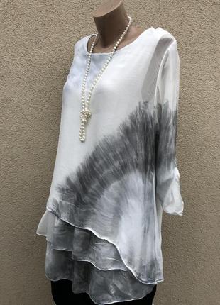 Шелковая,многослойная блуза,туника,рюши,воланы,этно бохо стиль10 фото