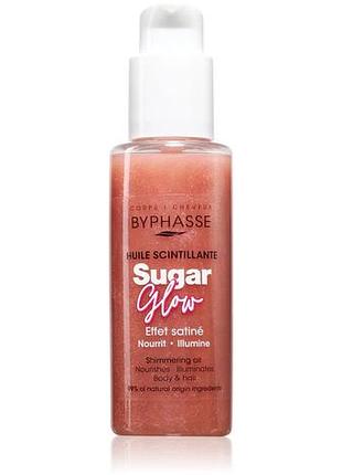 Byphasse sugar glow олія для тіла та волосся з шиммером 100 мл