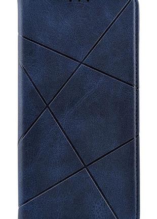 Чехол книжка business leather для samsung galaxy a26 / a266 на магните с подставкой темно-синий