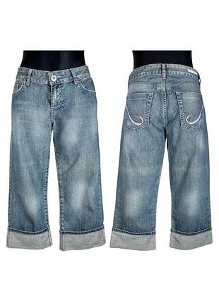 Винтажные укороченные джинсы капри с стразами vintage 2000s y2k