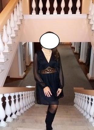 Плаття нарядне з довгим рукавом під шовк1 фото