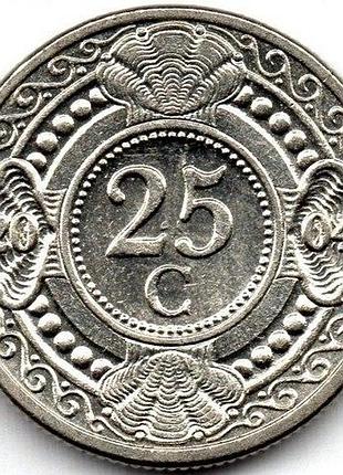 Нидерландские антильские острова 25 центов 2004 год монеты мира