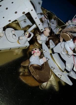 Деревянные новогодние игрушки, ручная раскраска