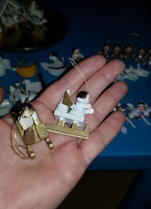 Деревянные новогодние игрушки, ручная раскраска