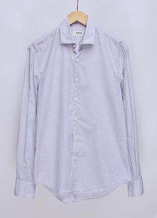 Чудова чоловіча білосніжна легка сорочка boggi milano new classic custom fit