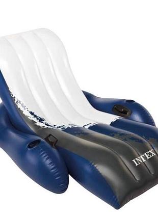 Крісло-шезлонг надувне з підлокітниками intex 58868 (180х135см) top shop ua_