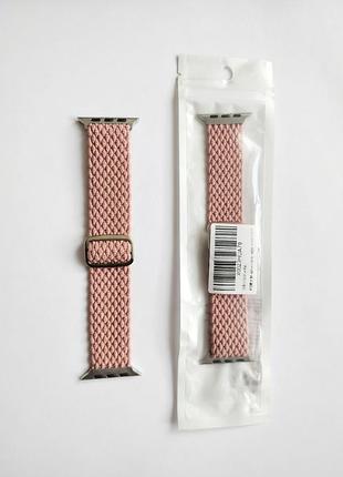 Плетений браслет для apple watch 42 мм — пудрово-рожевий