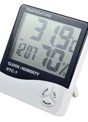 Цифровий годинник гігрометр lcd 3 в 1 htc-1 білий top shop ua_