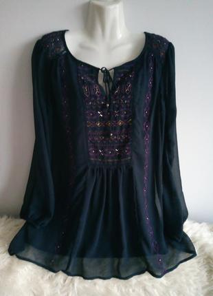 Распродажа! нарядная блуза, с вышивкой, от  per una, р. 12/l1 фото