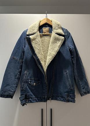 Джинсова куртка в стилі авіатор pull&bear