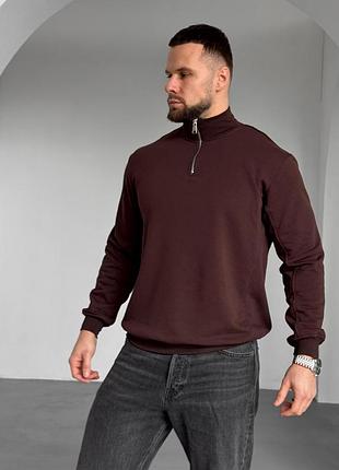 Світшот чоловічий line коричневий (петля)