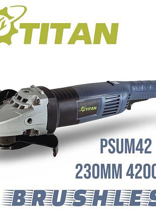 Безщеточная угловая шлифмашина titan psum42 ec brushless