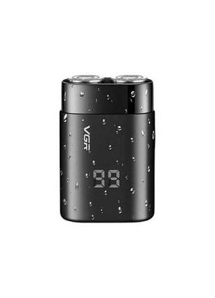 Електробритва акумуляторна роторна vgr v-347 black чорна top shop ua_