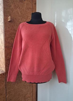 Брендовий бавовняний светр свитер джемпер полувер оверсайз