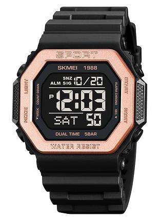 Мужские спортивные электронные часы skmei 1988 black_rose gold