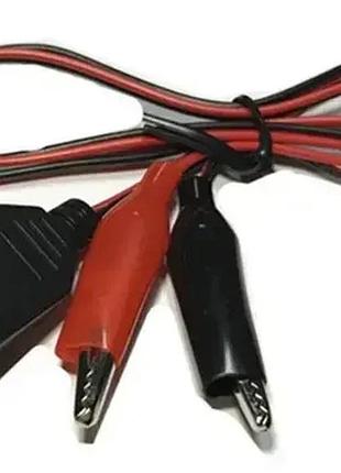 Кабель usb мати - крокодили, провід живлення 55см