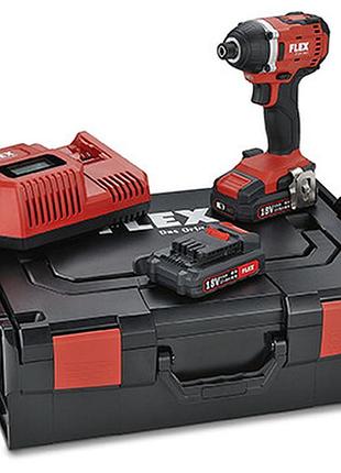 Flex id 1/4" 18.0/2.5 set двухскоростная аккумуляторная ударная дрель-шуруповерт 18,0 в