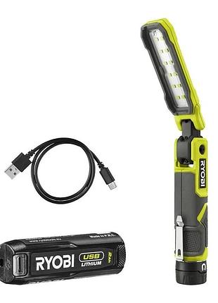 Фонарик инспекционный складной на магните ryobi 4v-usb rli4-120g