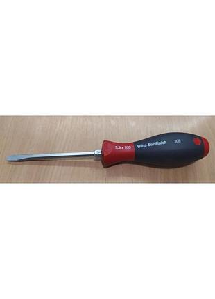 Отвертка прямой шлиц wiha softfinish sl 5.5x100
