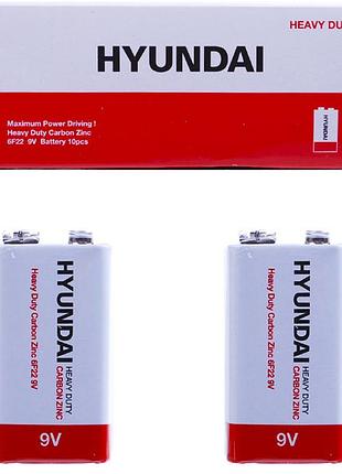 Батарейка hyundai 6f22 shrink солевая 1 шт heavy duty ft