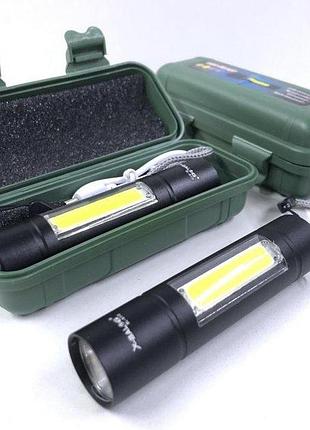 Ліхтар police bl-510-xpe+cob + зу microusb + 3 режима + zoom ft