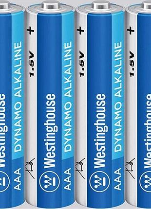 Лужна батарейка westinghouse dynamo alkaline aaa/lr03 1.5v, лужні, 4 шт в упаковці shrink ft