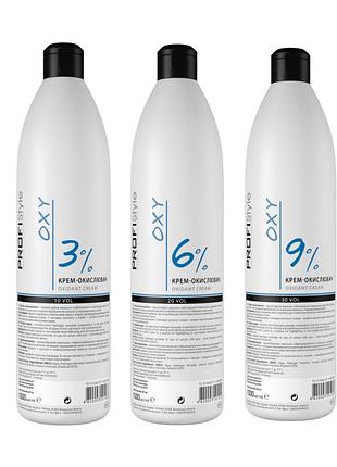 Набор крем-окислителей для окрашивания profistyle oxi: 3%, 6% и 9% по 1000 мл