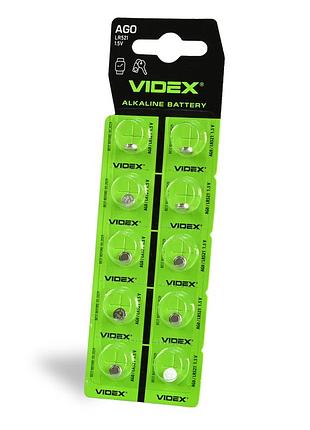 Батарейка часовая videx ag0 / lr521 alkaline 1.5v блистер 10 шт ft