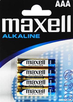 Щелочная батарейка maxell alkaline aaa lr03 1,5v 4 шт блистер ft