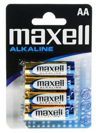 Щелочная батарейка maxell alkaline aa lr6 1,5v 4 шт блистер ft