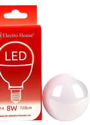 Led лампа шар p45 e14 8 вт 4100к
