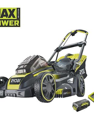 Ryobi rlm36x41h40 one+, аккумуляторная газонокосилка 36 в, ширина скашивания 40 см, 1 х 4,0 ач.