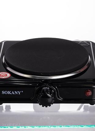 Настольная электрическая плита sokany sk-5109 на одну конфорку 1000вт черная