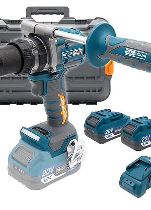 Акумуляторний дриль-шуруповерт profi-tec ppcd16020 ultracore 160nm (2×pt2040vx (4.0 аг), зарядний пристрій)