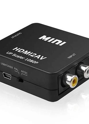 Адаптер hdmi to av rca тюльпан перехідник конвертер 720p 1080p