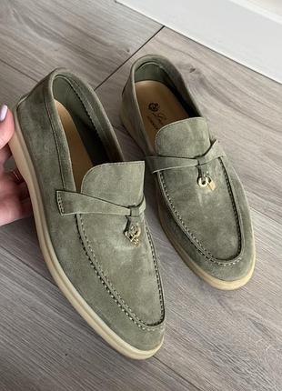 Лофери loro piana summer walk хакі фісташкові зелені