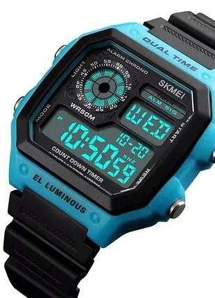 Мужские спортивные электронные часы skmei 1299 black_blue