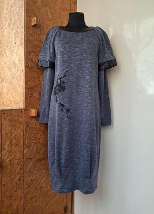 Хлопковое платье-миди платье