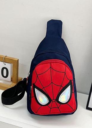 Сумка бананка spiderman черная 16*23