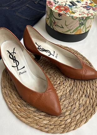 Роскошные туфли кожа yves saint laurent. винтаж.