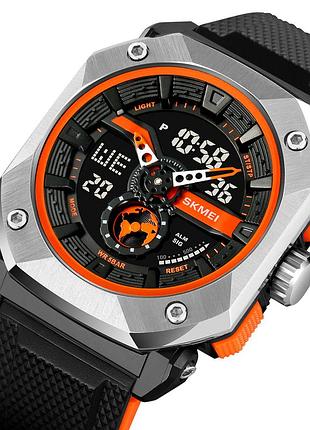 Наручные часы 2272bkog skmei, black-orange армейские, водонепроницаемый, с кварцевым механизмом и подсветкой