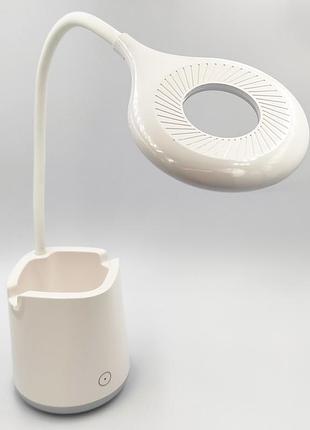 Настольная led лампа аккумуляторная с подстаканником electrohouse 4w 3000 - 6000к белая eh-070w