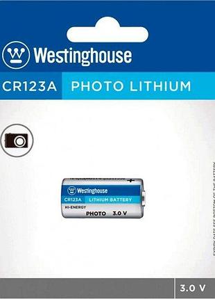 Литиевая батарейка westinghouse lithium cr123a 1шт/уп blister ft