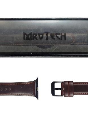 Кожаный ремешок для apple watch 42/44/45/49 мм - темно-коричневый