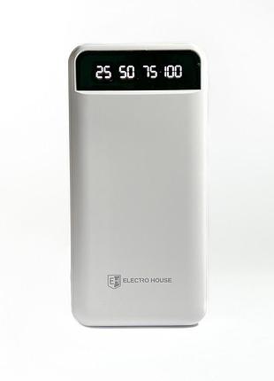 Power bank 10000 mah с фонариком type-c белый