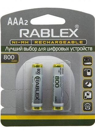 Аккумулятор rablex aaa ni-mh 800 mah 1.2v, перезаряжаемый, 2 шт в блистере ft