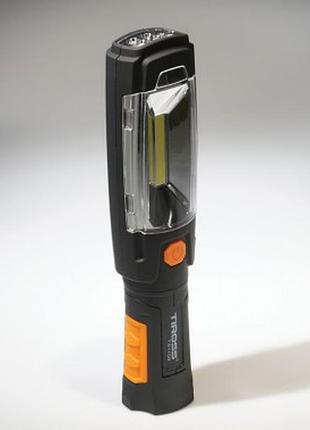 Фонарик оранжевый ручной с крючком tiross ts-1108