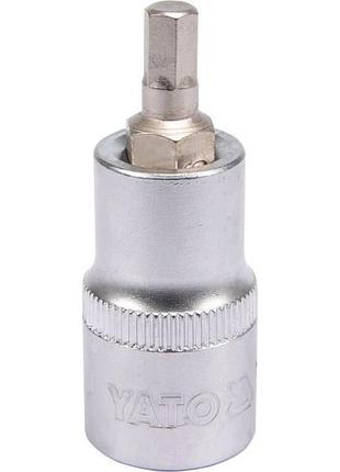 Головка торцевая квадрат 1/2 hex m6, l= 55 мм yato (yt-04382)