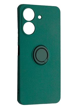 Чехол fiji holder ring для poco c65 бампер с кольцом подставкой dark green
